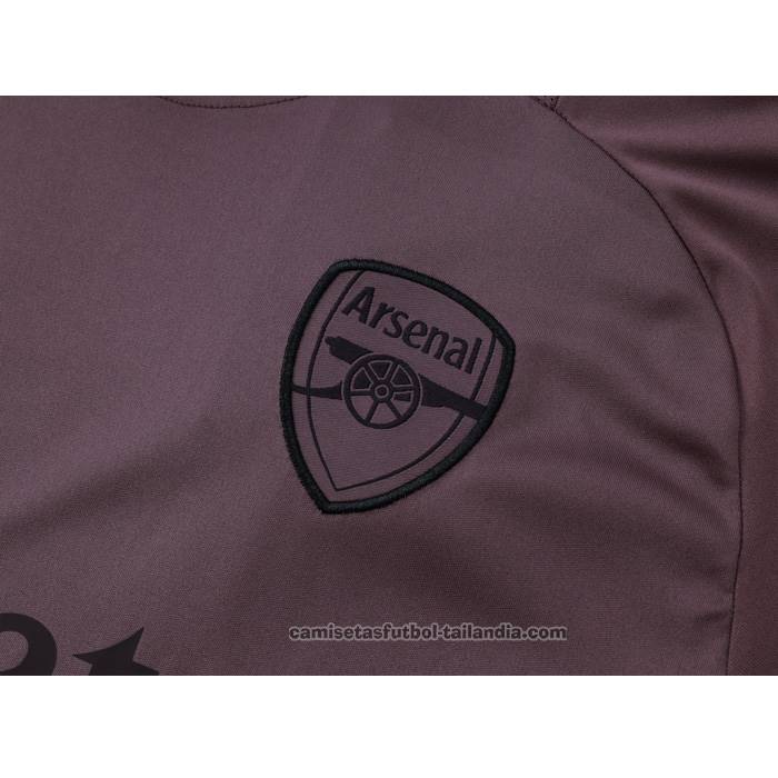 Chandal del Arsenal Manga Corta 24/25 Gris Purpura - Pantalon Corto